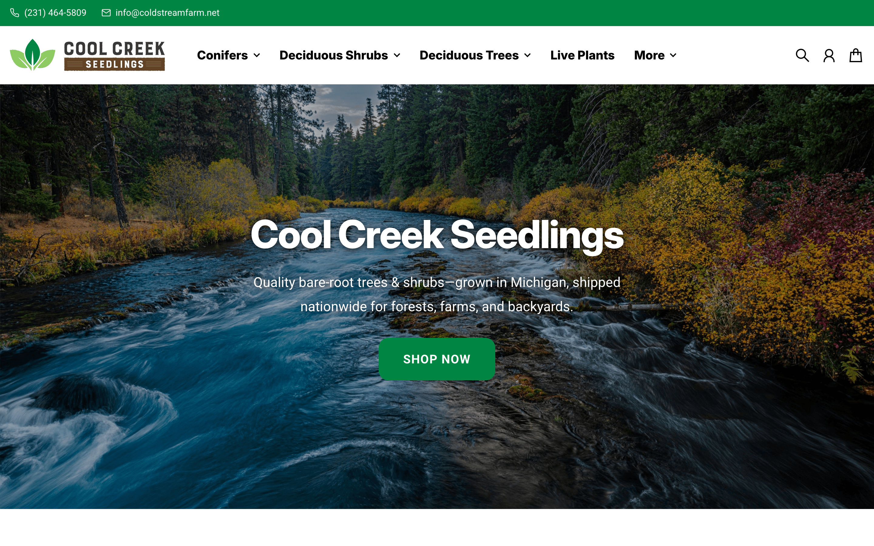 coolcreekseedlings.com project screenshot