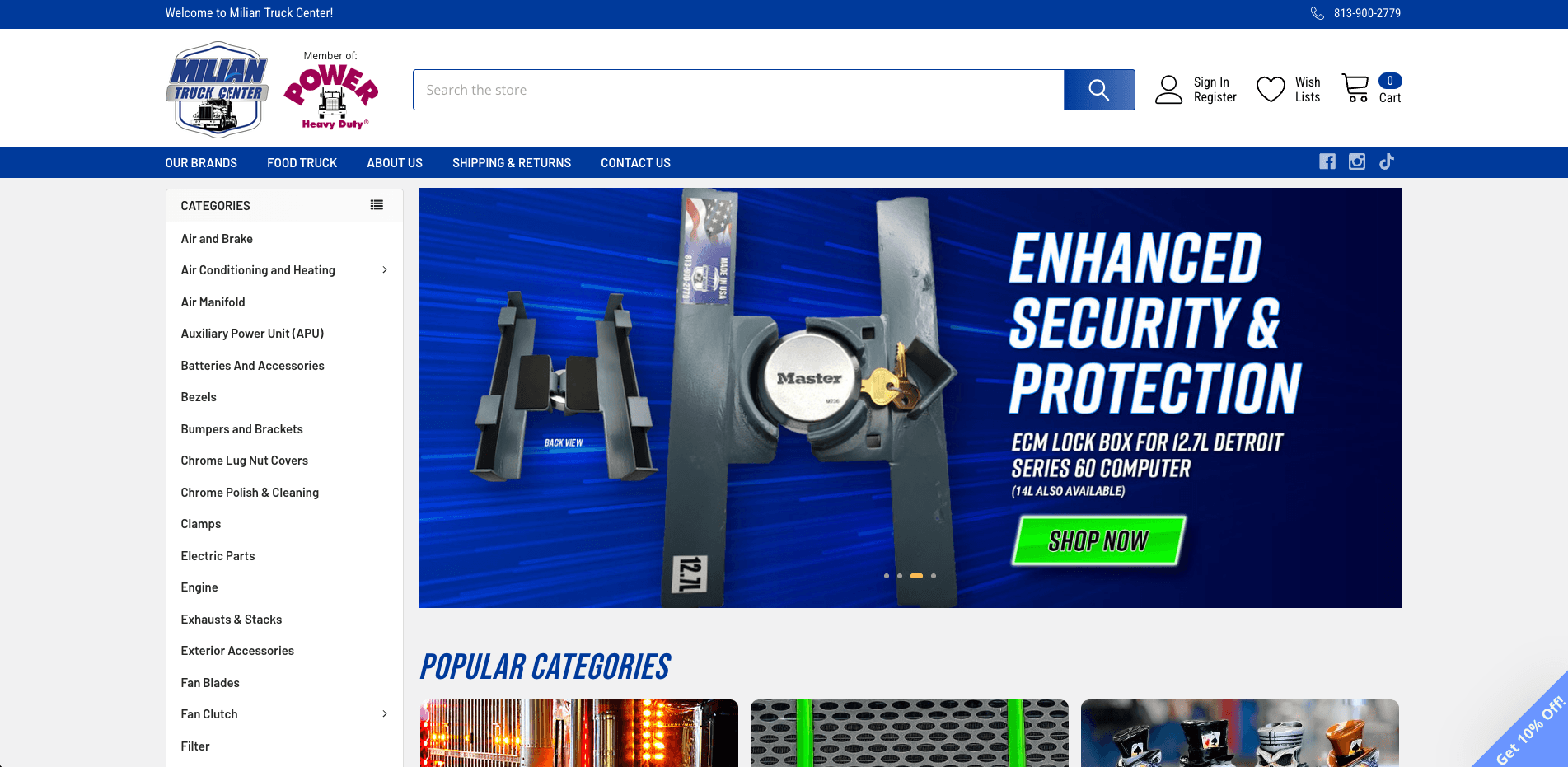 miliantruckcenter.com project screenshot