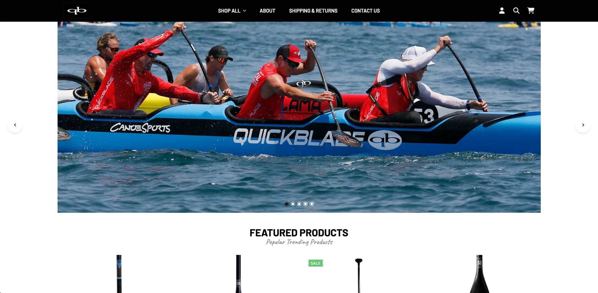 quickbladepaddles.com project screenshot
